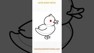 How to draw a cute baby duck #easytodraw #cutedraws