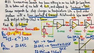 #22 FE-PE Exam Prep | Relationship b/w temperature sensor and output voltage | opamps