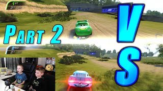 2 Kids Play PS4 Cars 3 Driven To Win Split Screen Multiplayer Gameplay McQueen Vs McQueen