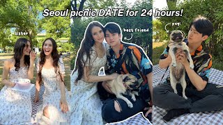 Seoul picnic DATE with my GUY BEST FRIEND for 24 hours! (my sister came to third wheel LOL)