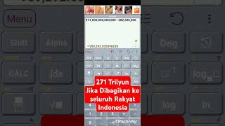 271 Trilyun Jika dibagikan ke tiap-tiap Rakyat Indonesia