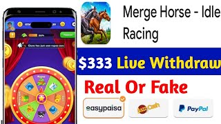 merge horse idle racing app se paisa kaise nikale || merge horse idle racing app use kaise kare