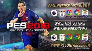 OPTION FILE PES2018 PESUNIVERSE