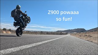 Z900 exhaust sound, flybys, wheelies! (sounds so good!)