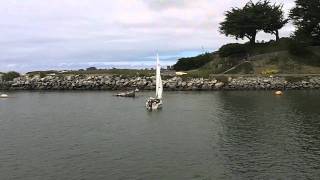 Sailing Kestrel Montgomery 15 Sailboat out Santa Cruz Yacht Harbor