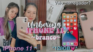 Meu novo celular!! ✨ ~iPhone 11 branco~ 📲 (unboxing) review, 128GB, câmera e afins