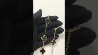 Van Cleef Alhambra Dupe 10 Motif Black Onyx Necklace