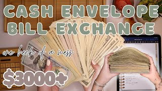 $3000 Bill Exchange & Unstufffing | One Messy End To 2023 | Cash Condensing | 24 Year Old Budgets