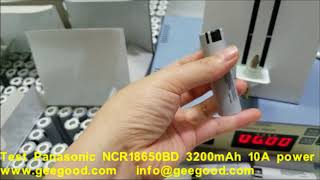 Test Original Panasonic NCR18650BD 3200mAh 10A power battery from Geegood