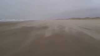 ein sehr windiger Tag am Strand von Den Haag im Januar