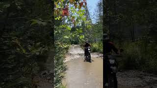 Two new Honda XR 150L mudding through knee deep water on Drummond Island, MI #dirtbike #offroad