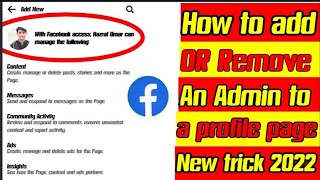 How to add or remove an admin to a profile page/profile fb page mi admins edit Karin #mixinformation