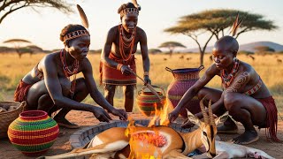 Unlock The Secrets Of Hadzabe Hunting And Cooking Techniques | Ancient Tradition | Village #cooking