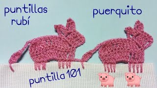 puntilla 101 puerquito 🐖🐖             (puntillas rubí)