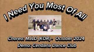 I Need You Most Of All - Line Dance// Demo // Choreo: MJLD (KOR) - October 2024