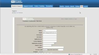 Submitting a Support Request for MortgageDashboard