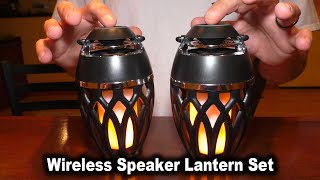 Mofokeay Outdoor Water Resistant Wireless Speaker Lanterns Set