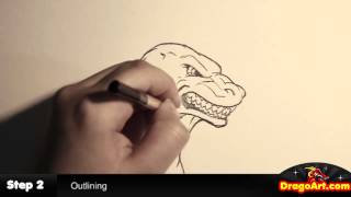 Drawing Godzilla, Godzilla Sketch, Step by Step