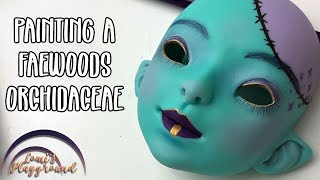 Painting a faceup for a Faewoods Orchidaceae Frankenstein doll