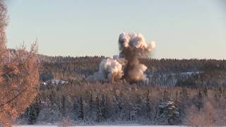 Blasting in quarry | Camera shaking! Dist approx 1.4km