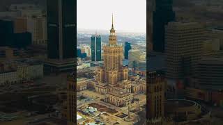 Skyscraper in Warsaw Poland. Palace of culture and science #travel #warsaw #poland #youtubeshorts