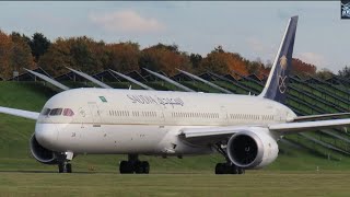 SAUDI 🇸🇦 Airline Boing 787-10 Dreamliner Landing 🛬 and Departure 🛫 from UK 🇬🇧 international Airport