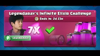 Clash Royale Legendaray's infinite Elixir challenge best deck for a 9 straight win. 4 of 9