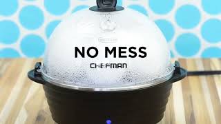 Chefman Electric Egg Cooker Boiler, Rapid Egg-Maker & Poacher, Food & Vegetable Steamer