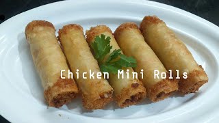 Chicken Cheesy Mini Rolls | Samosa Patti Se Banaye Crispy Karare Cheesy Rolls