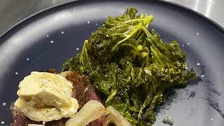 Classic Ribeye and Sautéed Kale