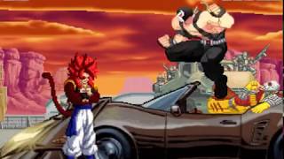 Mugen: SSJ4 Gogeta vs Bane, Kid Buu, Combo Stickman, and Spy-Dama