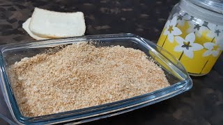 Homemade Breadcrumbs with leftover bread.