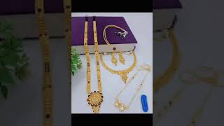 #1 gram gold plated mangalsutra #combo set #with earrings