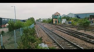 Network Rail owned Multi Purpose Stoneblowers heading through Whittlesea towards Peterborough.