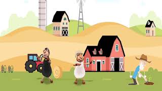 Old MacDonald Had A-Farm. Nursery Rhymes For Children, educational kids Funny song with d/t animals.