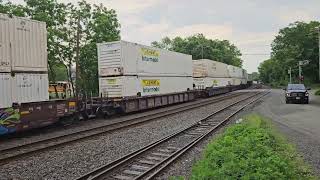 NS stack train heads westbound through Piscataway NJ