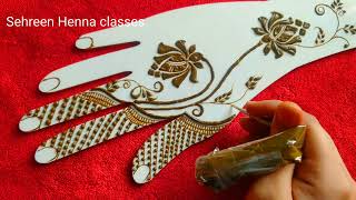 Unique &easy Lotus Henna design for back hand|#simplemehndi#mehandi #easymehndi#mehendi#mehndidesign