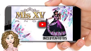 Video Invitacion Digital Animada Virtual de XV Quince Años Vaquera Floriada Rosa y Morada CON FOTOS