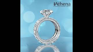 iiAthena Radiant Cut Created Diamond Sterling Silver Bridal Set