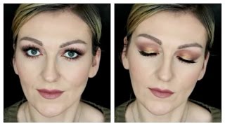 Schmink Tutorial - Look für die Feiertage - goldenes Smokey eye für Schlupflider