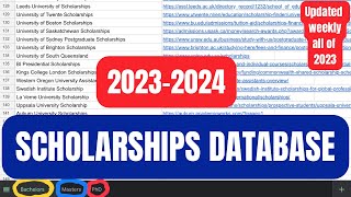 2023-2024 SCHOLARSHIPS DATABASE | Updated weekly through out 2023 with brand new scholarships