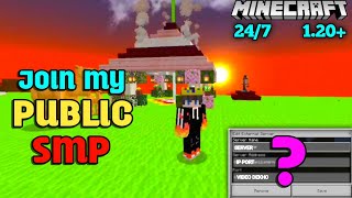 join my public smp server for Minecraft pocket edition 1.20+ || free to join 24/7 online