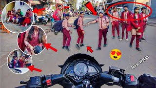 School Girls Shocking Reactions & School Boys Reactions On Motovlog 😍