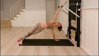 Push through bar side plank variation