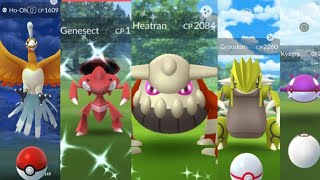 January legendary raids/ho-oh,genesect,heatran,kygore and groudon in raids