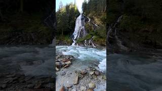 A very beautiful waterfall in the Austrian Alps  #nature #waterfall #naturesounds #shorts #hiking