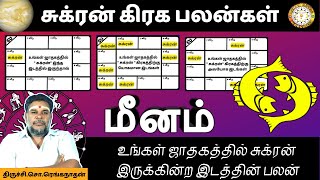 மீனம் | உங்களுக்கு ஜாதகத்தில் சுக்ரன் பலன் | Effects of Sukran in 12 Houses | Meenam | Renganathan