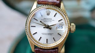 INSANE Ladies Rolex Datejust 18k ref 6517 - PRISTINE sigma dial - safe queen w strap, buckle & box