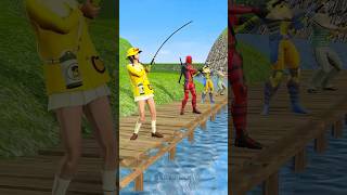 Deadpool and friends fishing #deadpool #funny #wolverine #gta #gaming #babyduck #victor #shorts