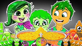 Inside Out 2 - DISGUST Family Best of Convenience Store YELLOW ORANGE Food Mukbang Animation | ASMR